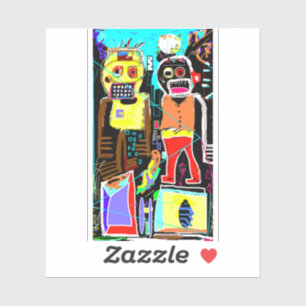 Sticker Step Brothers - Gras Abstrait Face Art