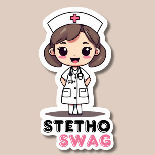 Sticker Stetho Swag Kawaii Style Nurse imperméable