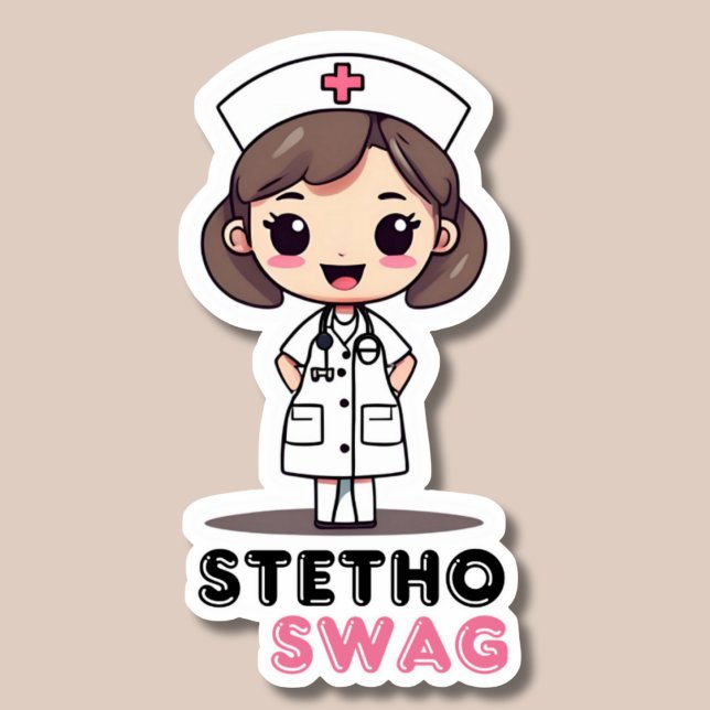 Sticker Stetho Swag Kawaii Style Nurse imperméable (Créateur téléchargé)