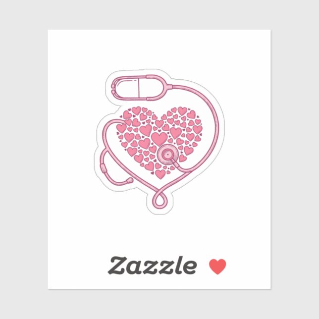Sticker Stéthoscope Cardiaque Design de Chemise Vectoriel  (Feuille)