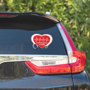 Sticker Stéthoscope EKG Cœur Amour Infirmière Personnalisé