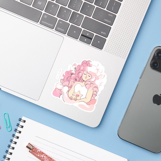 Sticker Steven Universe | Illustration de quartz Rose (Ordinateur portable avec iPhone)