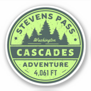Sticker Stevens Pass, cascades range Washington randonnée
