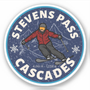 Sticker Stevens Pass, chaîne des Cascades piste de ski de