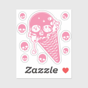 Sticker Stick à cône de crème glacée rose