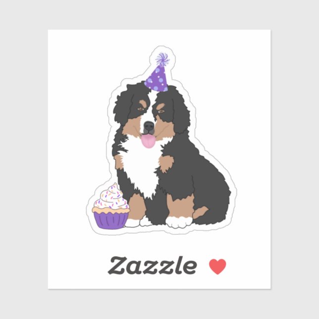 Sticker Stick Chien de Montagne Bernese Anniversaire (Feuille)