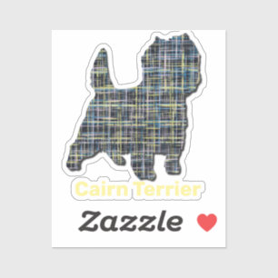 Sticker Stick de la grille jaune et noire de Cairn Terrier