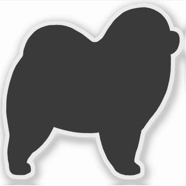 Sticker Stick en silhouette de chien chow chow rough (Devant)