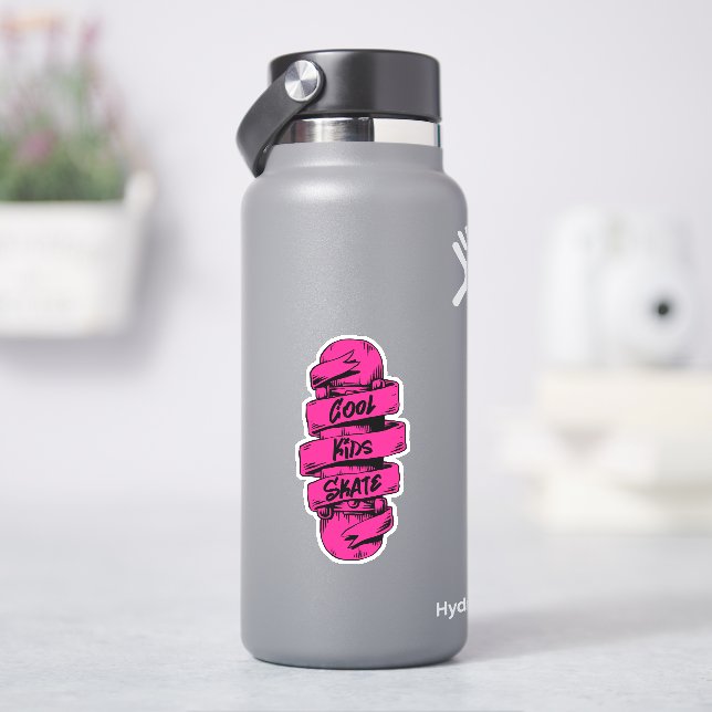 Sticker Stick en vinyle coupé Kiss Patiné cool pour enfant (HydroFlask)
