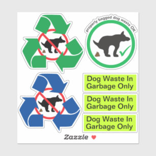 Sticker Stick Poop Set Recycle Garbage