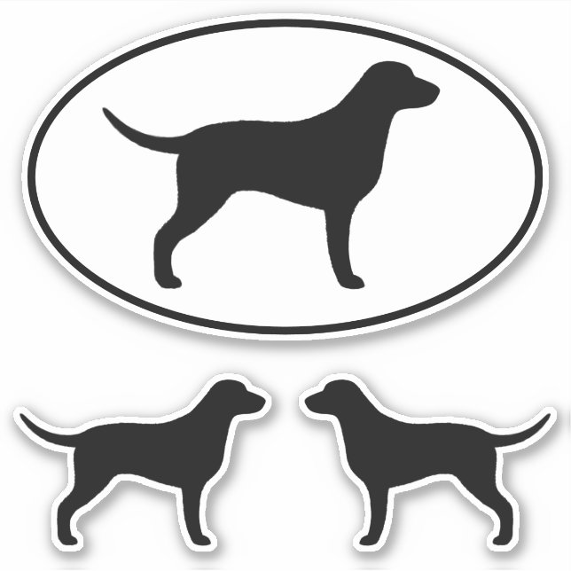 Sticker Sticket Silhouettes de chien de trieur recouvert d (Devant)