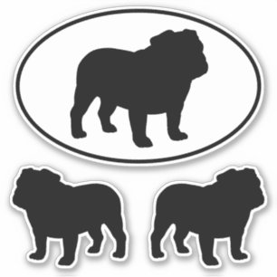 Sticker Sticking Cool en silhouettes Bulldog Vinyl Set