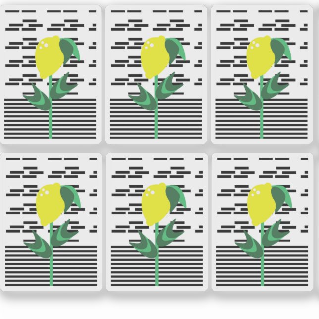 Sticker Sticking Plante citron moderne (Devant)
