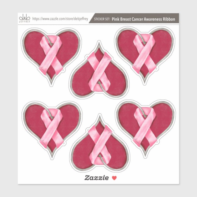 Sticker Sticking set : Rubans de sensibilisation au cancer (Feuille)