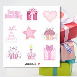 Sticker Stickset Anniversaire Rose