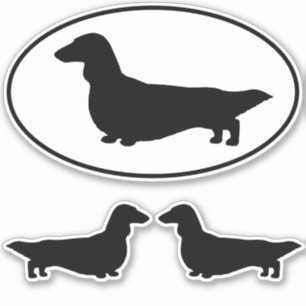 Sticker Stickset de silhouettes de chien de Dachshund Long
