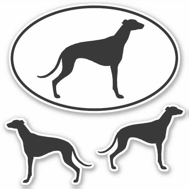 Sticker Sticleur à canine Cool Silhouettes Greyhound (Devant)
