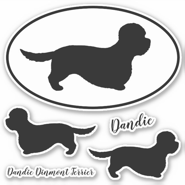 Sticker Sticleur Dandie Dinmont Terrier Silhouettes (Devant)