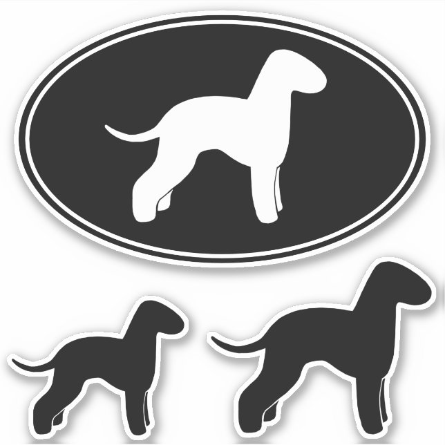 Sticker Sticleur de silhouettes de chien de Bedlington Ter (Devant)