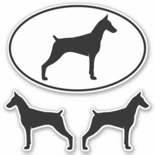 Sticker Sticleur de silhouettes de chien Doberman Pinscher