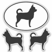 Sticleur en vinyle de Chihuahua Dog Silhouettes