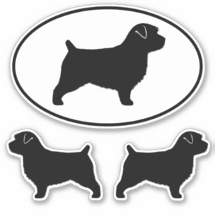 Sticker Sticleur en vinyle de Norfolk Terrier Dog Silhouet