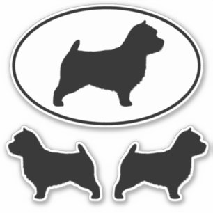 Sticker Sticleur en vinyle de Norwich Terrier Dog Silhouet