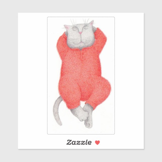 Sticker Sticleur en vinyle JOHNS LONG ROUGE CAT 6"X6" (Feuille)