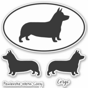 Sticker Sticleur en vinyle Pembroke Welsh Corgi Silhouette