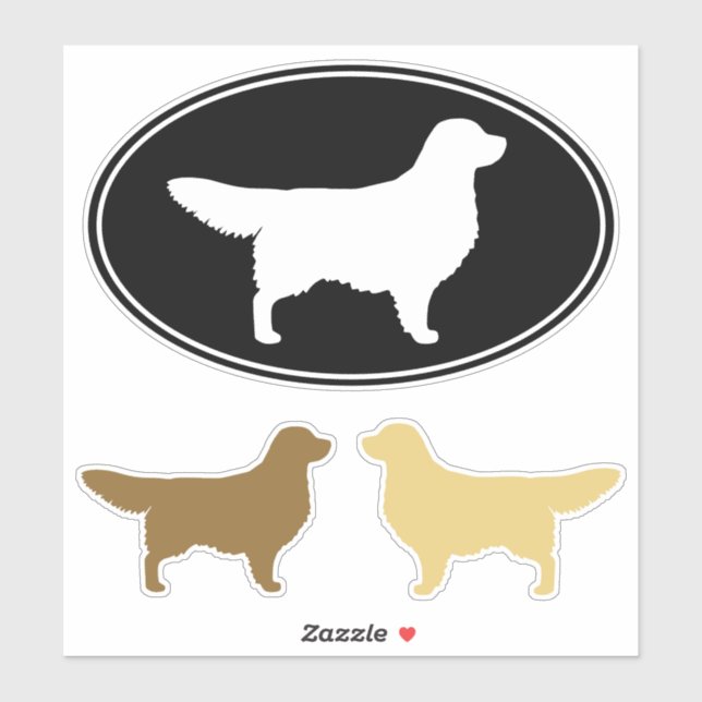 Sticker Sticleur en vinyle pour chien d'essai d'or Silhoue (Feuille)