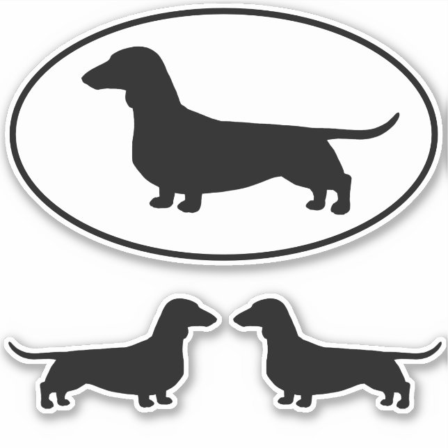 Sticker Sticleur en vinyle pour chien Wiener Dachshund (Devant)