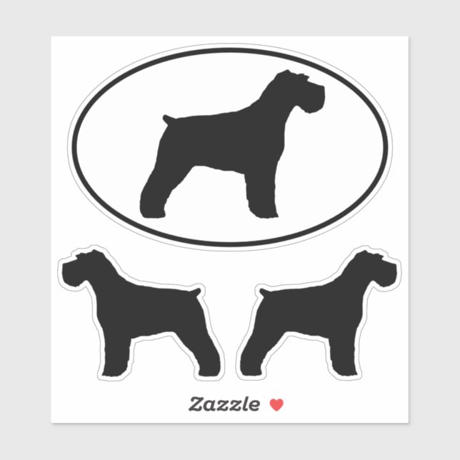Sticker Sticleur en vinyle Schnauzer Chien Silhouettes (Feuille)
