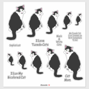 Sticker Sticleur Lg Chat noir et blanc