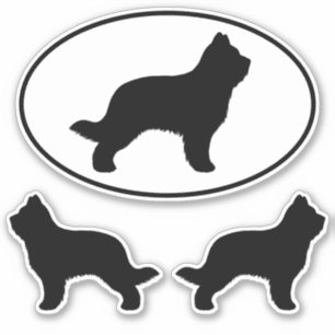 Sticker Sticleur Vinyl Silhouettes Briard Dog