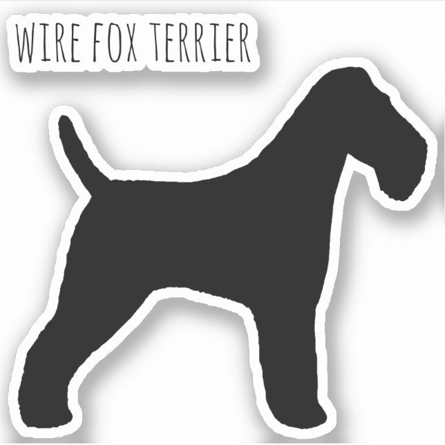 Sticker Sticule en vinyle Silhouette pour chien Terrier Fo (Devant)