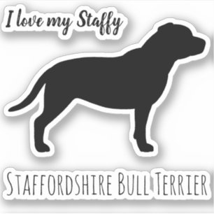 Sticker Sticule Silhouette Chien de Staffordshire Bull Ter