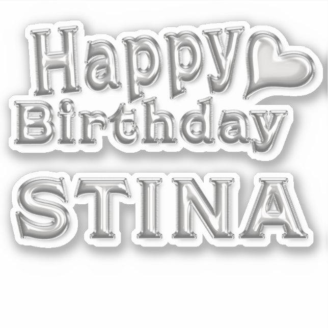 Sticker Stina Happy Birthday (Devant)