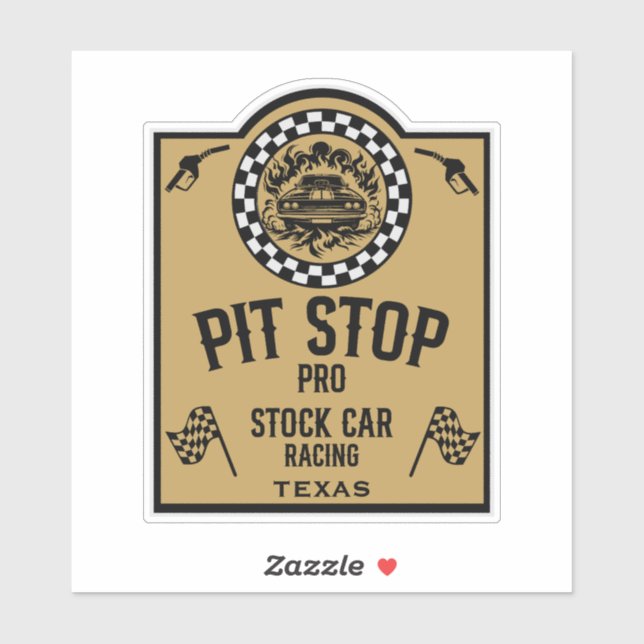 Sticker Stock Car Racing Gift (Feuille)