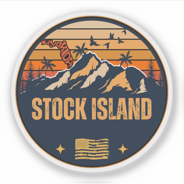 Sticker Stock Island, Floride  (Devant)