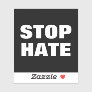 Sticker Stop Hate noir blanc gras typographie moderne