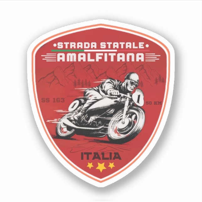Sticker Strada statale 163 Amalfitana italiens pls cadeaux (Devant)
