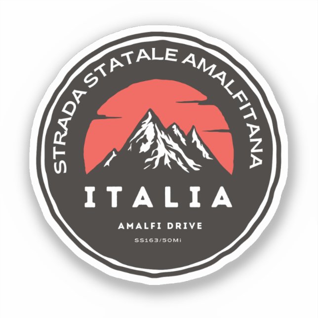Sticker Strada statale 163 Amalfitana pls italiens (Recto)