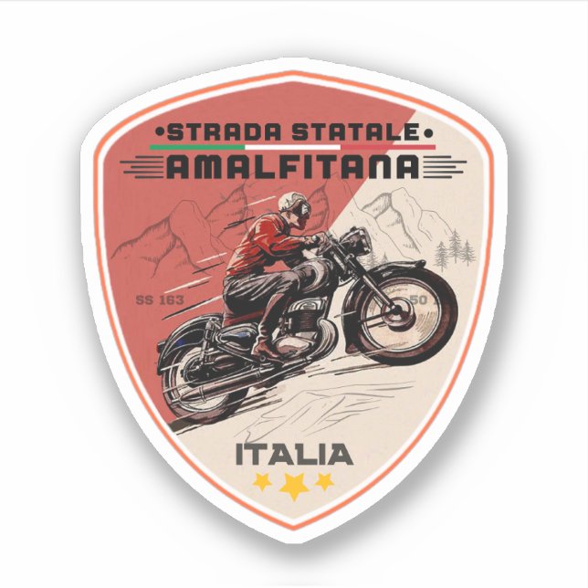 Sticker Strada statale 163 Amalfitana pls italiens (Devant)