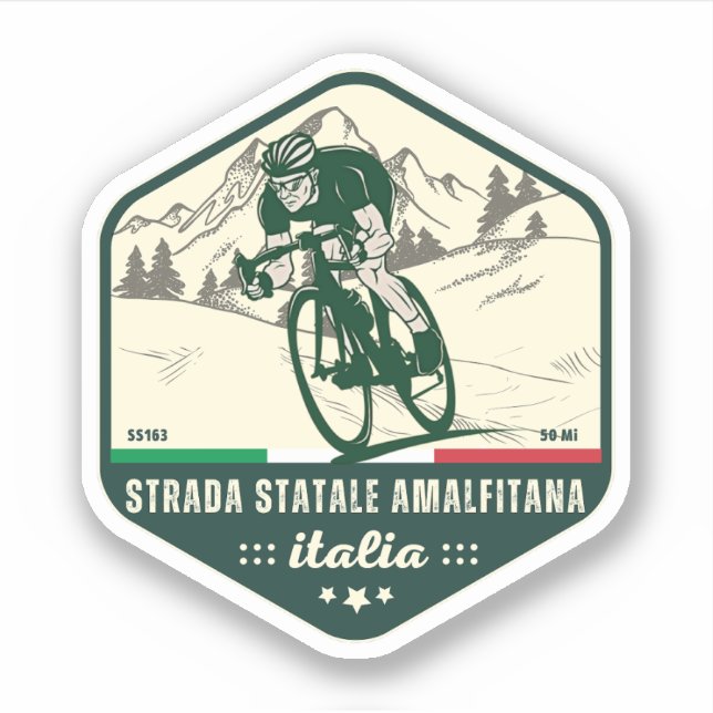 Sticker Strada statale 163 Amalfitana pls italiens (Devant)