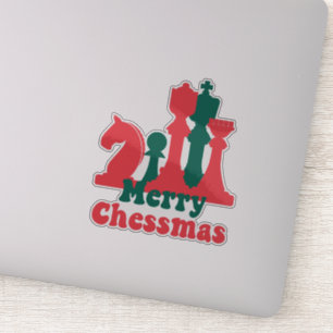 Sticker Stratégie de Noël échecs pièces jeu de société fêt