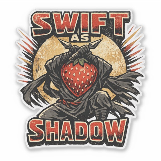 Sticker Strawberry Assassin – RAPIDE COMME L'OMBRE Héros  (Devant)