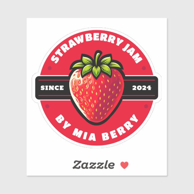 Sticker Strawberry Jam (Feuille)