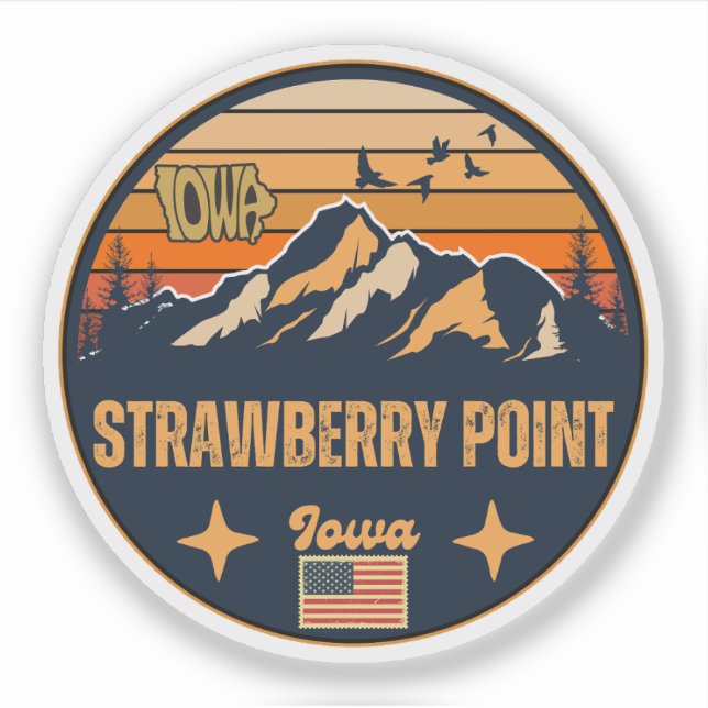 Sticker Strawberry Point, Iowa (Devant)