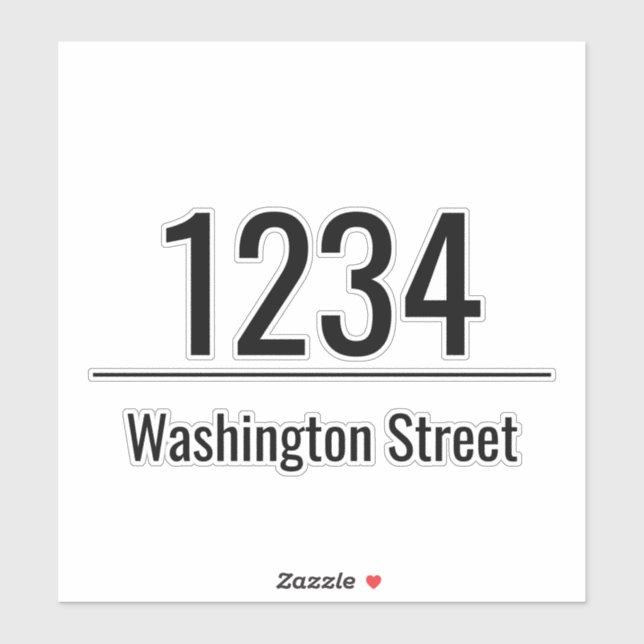 Sticker Streer Address Black House Number Mailbox Decal (Feuille)