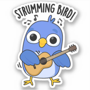 Sticker Strumming Bird amusant animal jeu